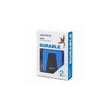 ADATA Externí HDD 2TB 2,5" USB 3.1 DashDrive Durable HD650, modrý (gumový, nárazu odolný)