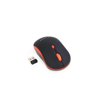 GEMBIRD myš MUSW-4B-03-R, černo-červená, bezdrátová, USB nano receiver
