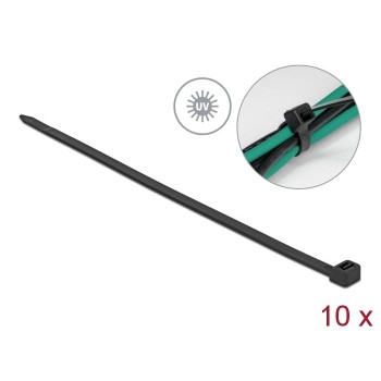 Delock Kabelbinder - UV-beständig - 1.22 m - Schwarz (Packung mit 10)