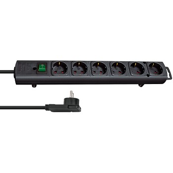 Brennenstuhl 1153300100, 2 m, Drinnen, Schwarz, 6 AC-Ausgänge, 420 mm, Schwarz