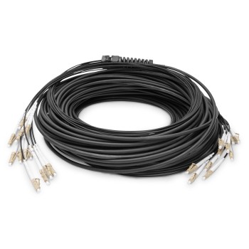 DIGITUS Vorkonfektionierte Glasfaser Universal Breakout Kabel, Multimode OM4, 12 Fasern, LC/UPC - LC/UPC