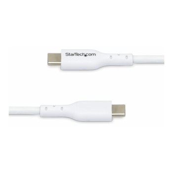 StarTech.com 2m (6.6ft) White USB-C Charging Cable, USB C Cable, USB 2.0 Type-C Laptop Charger Cord, 60W 3A Power Delivery, TPE 
