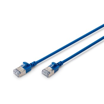 DIGITUS CAT 6A F-FTP Slim Patchkabel, 1,5m, Blau