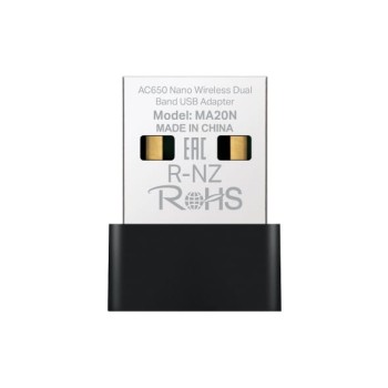 TP-LINK Mercusys AC650 Nano Wireless Dual Band USB Adapter, Kabellos, USB Typ-A, WLAN, Wi-Fi 5 (802.11ac), 650 Mbit/s, Schwarz, 