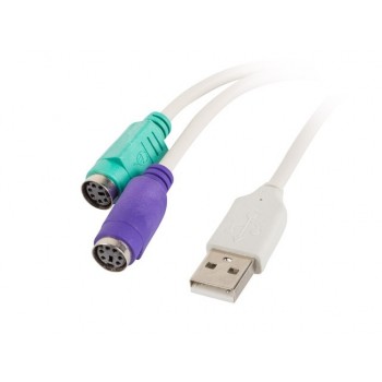 Adapter USB - PS/2 x2 biały