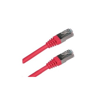Patch kabel Cat5E, FTP - 0,5m, červený