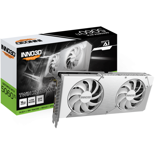 INNO3D GeForce RTX 5060 Ti Twin X2 OC White, 16384 MB GDDR7 INNO3D GeForce RTX 5060 Ti Twin X2 OC White, 16384 MB GDDR7