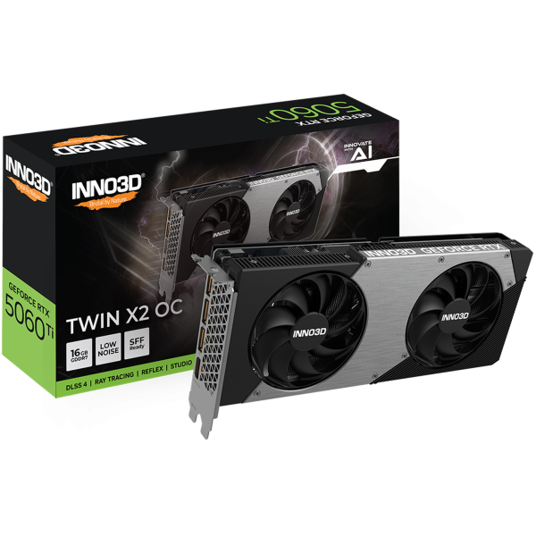 INNO3D GeForce RTX 5060 Ti Twin X2 OC, 16384 MB GDDR7 INNO3D GeForce RTX 5060 Ti Twin X2 OC, 16384 MB GDDR7