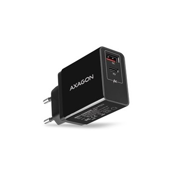 AXAGON ACU-PQ22, PD & QC ładowarka sieciowa 22W, 2x port (USB-A + USB-C), PD3.0/QC3.0/AFC/FCP/Apple, czarna