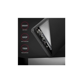 AXAGON EE25-SLC, USB-C 3.2 Gen 1 - SATA 6G 2.5" SLIDE box, bezšroubkový, černý