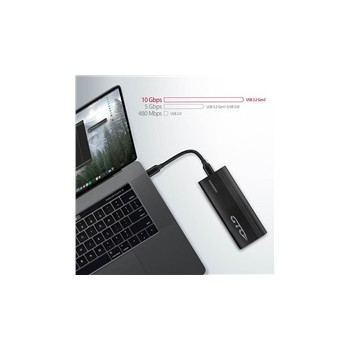 AXAGON EEM2-GTO, USB-C 3.2 Gen 2 - M.2 NVMe SSD metal THIN OVAL box