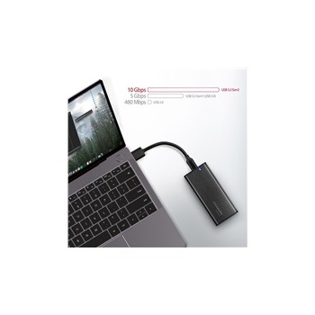 AXAGON EEM2-SBC, USB-C 3.2 Gen 2 - M.2 SATA SSD metalowy RAW box, bezśrubowy