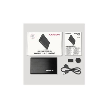 AXAGON EE25-A6M, USB 3.2 Gen 1 - SATA 6G 2,5" metalowy RAW box, bezśrubowy