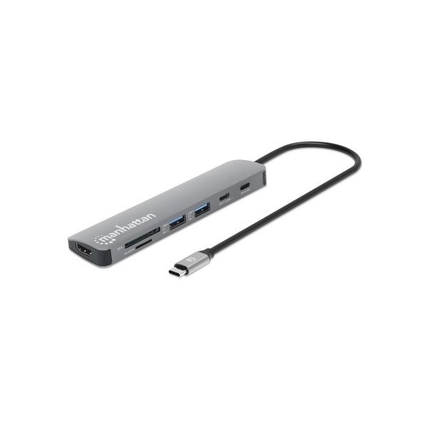 Manhattan 190442 stacja dokująca Przewodowa USB 3.2 Gen 1 (3.1 Gen 1) Type-C Szary Manhattan 190442 stacja dokująca Przewodowa USB 3.2 Gen 1 (3.1 Gen 1) Type-C Szary