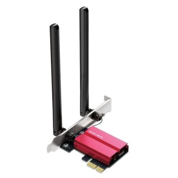 Karta sieciowa Mercusys AXE5400 Tri-Band Wi-Fi 6E Bluetooth PCI Express Adapter SPEED: 2402 Mbps at 6 GHz + 2402 Mbps at 5 GHz +