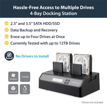 StarTech.com 4 Bay Festplatten Kopierstation USB 3.0 / eSATA auf SATA - HDD 1:3 Duplikator - Standalone Festplattenkloner - Fest