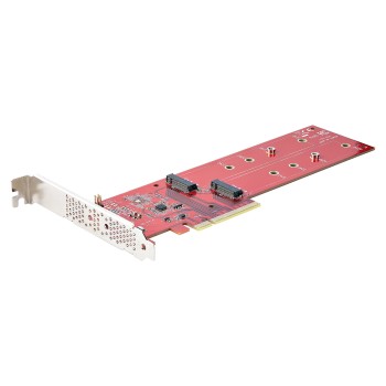 StarTech.com Dual M 2 PCIe AdapterKarte, PCIe x8/ x16 auf Dual AHCI oder NVMe M.2 SSDs, PCI Express 4.0, 7,8GB/s pro Laufwerk, B