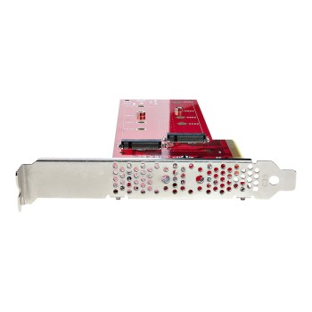 StarTech.com Dual M 2 PCIe AdapterKarte, PCIe x8/ x16 auf Dual AHCI oder NVMe M.2 SSDs, PCI Express 4.0, 7,8GB/s pro Laufwerk, B