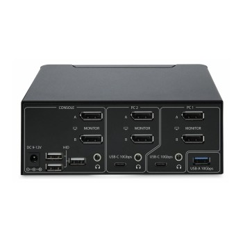 StarTech.com 2-Port Dual-Monitor DisplayPort KVM Switch, 8K 60Hz / 4K 144Hz, DP 1.4, 2x USB 10Gbps Ports, 4x USB HID Ports, Hotk