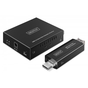 Przed?u?acz (extender) ?wiat?owodowy USB 3.2 Gen1 do 300m, 3x USB-A, 1x USB-C do 5 Gbps, (LC multi-mode) - zestaw (odbiornik/nad