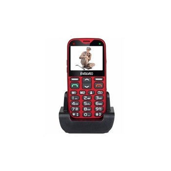 EVOLVEO EasyPhone XG, mobilní telefon pro seniory s nabíjecím stojánkem, červená