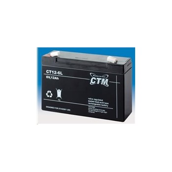 Baterie - CTM CT 6-12L (6V/12Ah - Faston 250), životnost 5let