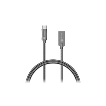 CONNECT IT Wirez Steel Knight USB-C (Type C) - USB-A, metallic anthracite, 1 m