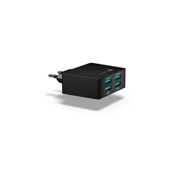 CONNECT IT Fast Charge nabíjecí adaptér 4×USB-A, 4,8A, černá