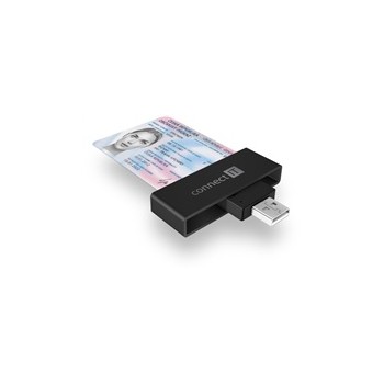 CONNECT IT USB čtečka eObčanek a čipových karet, černá