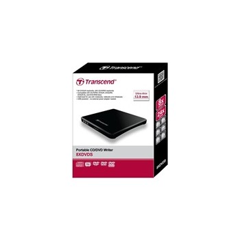 TRANSCEND externí DVD vypalovačka slim, USB 2.0, Black (+CyberLink Media Suite 10)