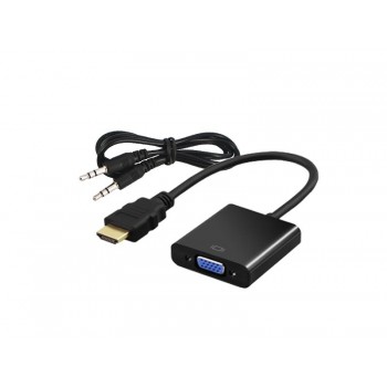 Adapter HDMI M - VGA 15 pin F + Audio Jack 3,5mm SAVIO CL-23/B