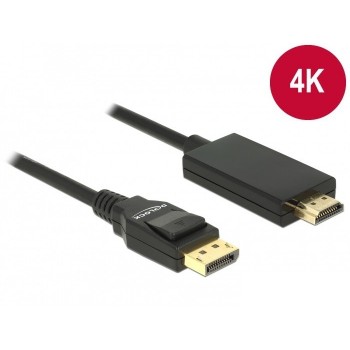 Kabel DisplayPort v1.2A - HDMI M/M 4K 2M czarny Premium
