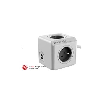 Allocacoc PowerCube Extended USB white/grey (3m)
