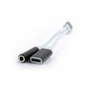 Kabel audio mini Jack żeński/3.5mm/USB/CM/biały