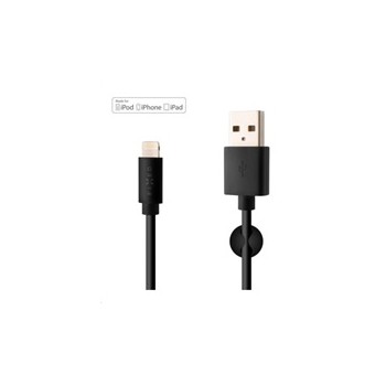 Fixed datový a nabíjecí kabel, USB-A - Lightning (MFI), 20 W, délka 1 m, černá