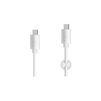 Fixed datový a nabíjecí kabel, USB-C - USB-C, podpora PD, 60 W, délka 1 m, bílá