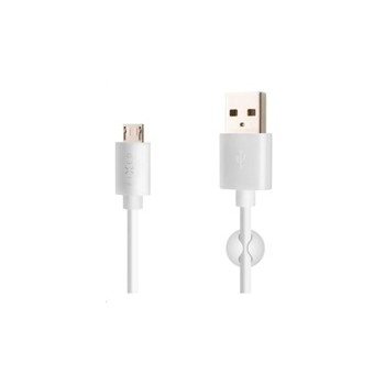 Fixed datový a nabíjecí kabel, USB-A - micro USB, 20 W, délka 2 m, bílá