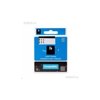 PRINTLINE kompatibilní páska s DYMO 40910 S0720670, 9mm x 7m, černý tisk / průhledný podklad, D1