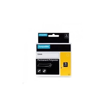 PRINTLINE kompatibilní páska s DYMO 622289, 12mm x 5,5m, černý tisk / průhledný podklad, RHINO, polyesterová