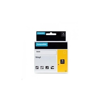 PRINTLINE kompatibilní páska s DYMO 18490, 12mm x 3,5m, černý tisk / žlutý podklad, RHINO, nylonová, flexibilní