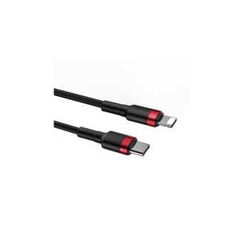 Baseus Cafule nabíjecí / datový kabel USB-C na Lightning PD 18W 1m, červená-černá