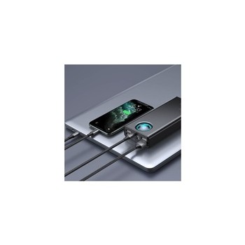 Baseus Amblight powerbanka s digitálním displejem QC 30000mAh a kabel USB-C do USB-C 100W 1m, černá