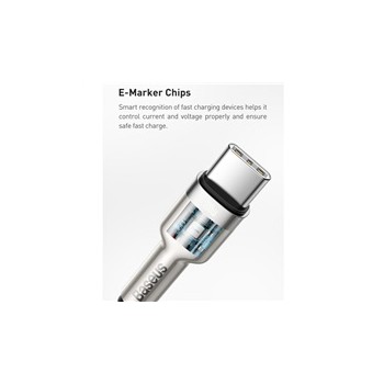 Baseus Cafule Series nabíjecí / datový kabel USB-C samec na USB-C samec s kovovými koncovkami 100W 2m, fialová