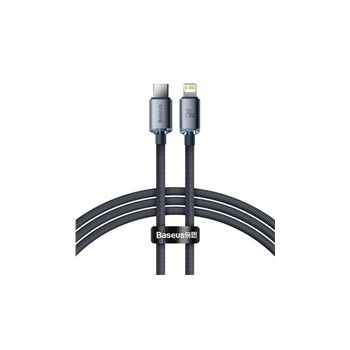 Baseus Crystal Shine Series nabíjecí, datový kabel USB-C Lightning 20W 1,2m, černá