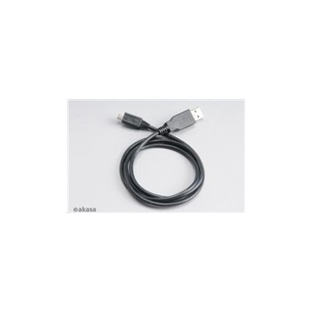 AKASA kabel USB, male A na micro B male USB 2.0, 100cm, černý