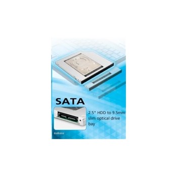 AKASA HDD box N.Stor S9, 2.5" SATA HDD/SSD do pozice pro optickou mechaniku SATA (výška HDD do 9,5mm)