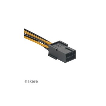 AKASA kabel redukce napájení z 6pin PCIe na 8pin PCIe 2.0, 10cm