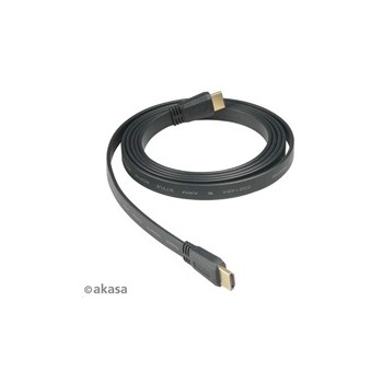 AKASA kabel Proslim HDMI, podpora Ethernet, 2K a 4K rozlišení, pozlacené konektory, 2m