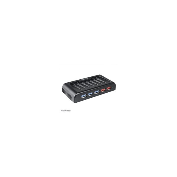 AKASA HUB USB Connect 7EX, 7x USB 3.0, 2 nabíjecí porty USB, externí, s napájecím adaptérem AKASA HUB USB Connect 7EX, 7x USB 3.0, 2 nabíjecí porty USB, externí, s napájecím adaptérem