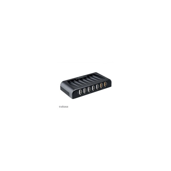 AKASA HUB USB Connect 7FC, 5x USB 2.0, 2 nabíjecí porty USB, externí, s napájecím adaptérem AKASA HUB USB Connect 7FC, 5x USB 2.0, 2 nabíjecí porty USB, externí, s napájecím adaptérem
